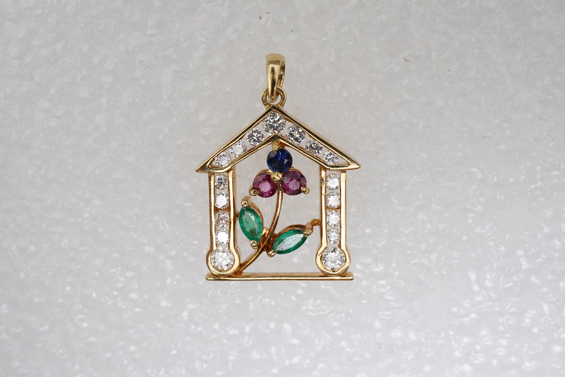 Larry, a multi-gem and diamond pendant, Singapore, circa 2000